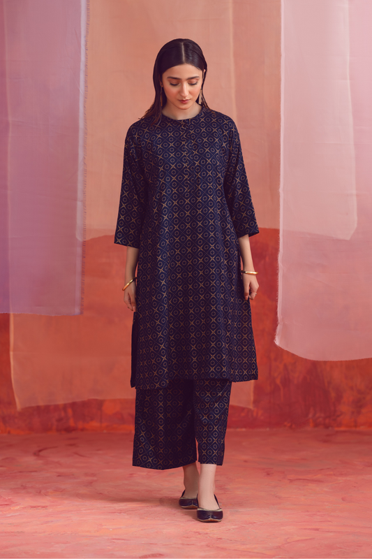 2 PC Unstitched | Printed Linen Shirt +  Trouser
