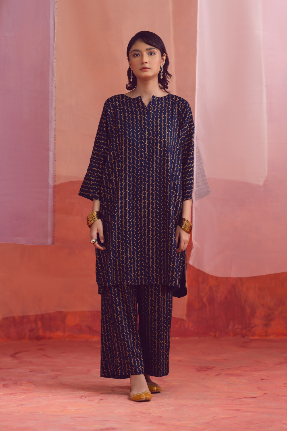 2 PC Unstitched | Printed Linen Shirt +  Trouser