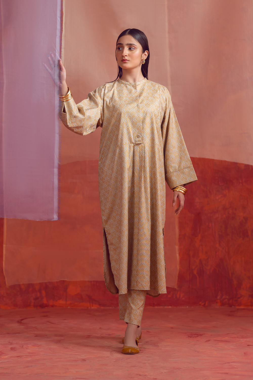 2 PC Unstitched | Printed Linen Shirt +  Trouser