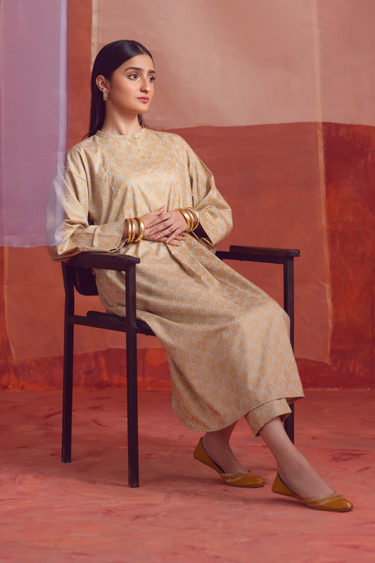 2 PC Unstitched | Printed Linen Shirt +  Trouser