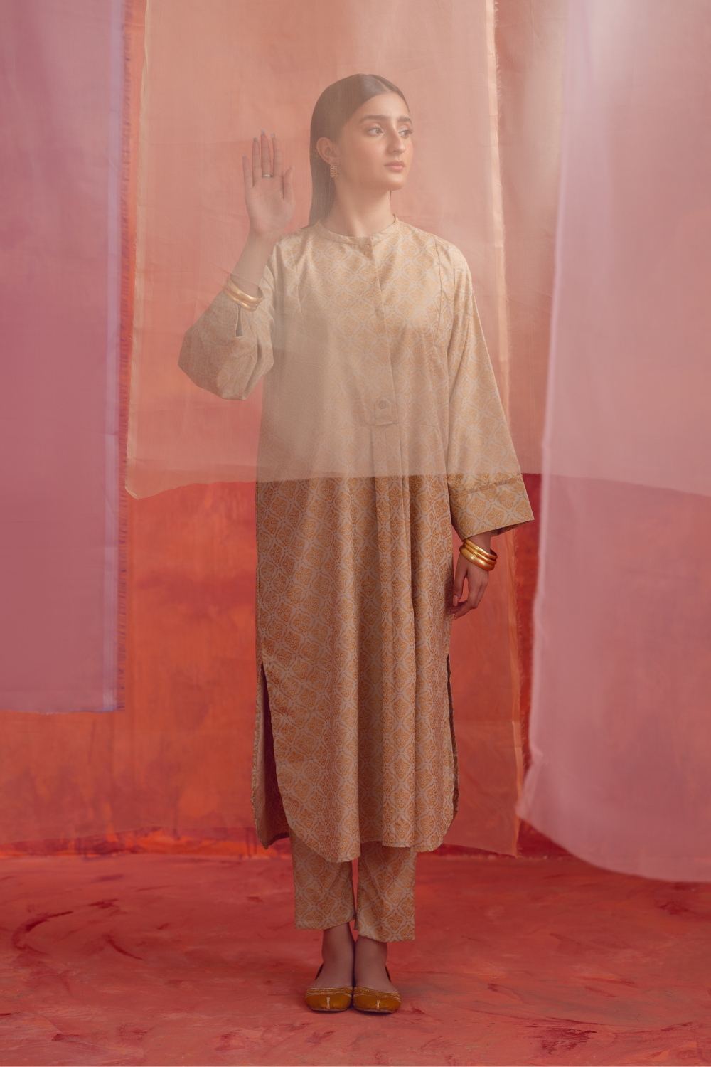 2 PC Unstitched | Printed Linen Shirt +  Trouser