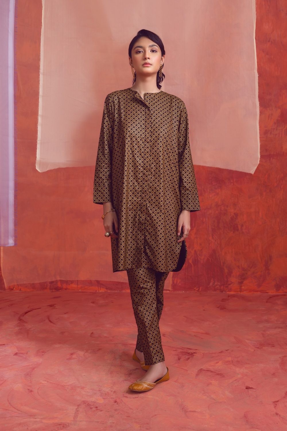 2 PC Unstitched | Printed Linen Shirt +  Trouser