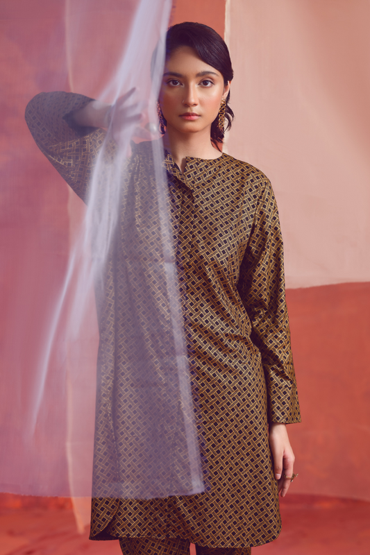 2 PC Unstitched | Printed Linen Shirt +  Trouser