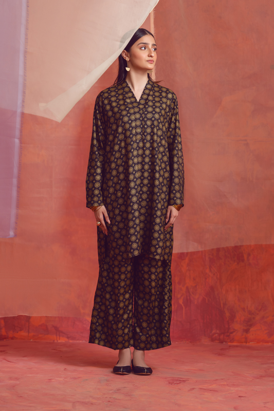 2 PC Unstitched | Printed Linen Shirt +  Trouser