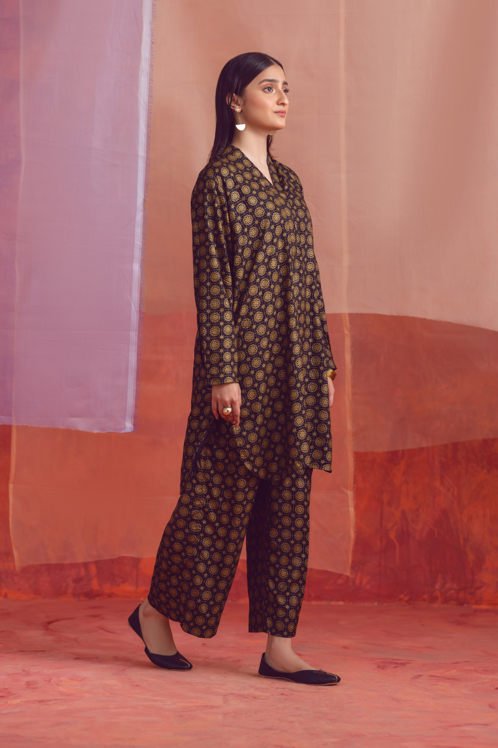 2 PC Unstitched | Printed Linen Shirt +  Trouser