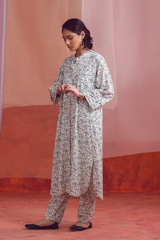2 PC Unstitched | Printed Linen Shirt +  Trouser