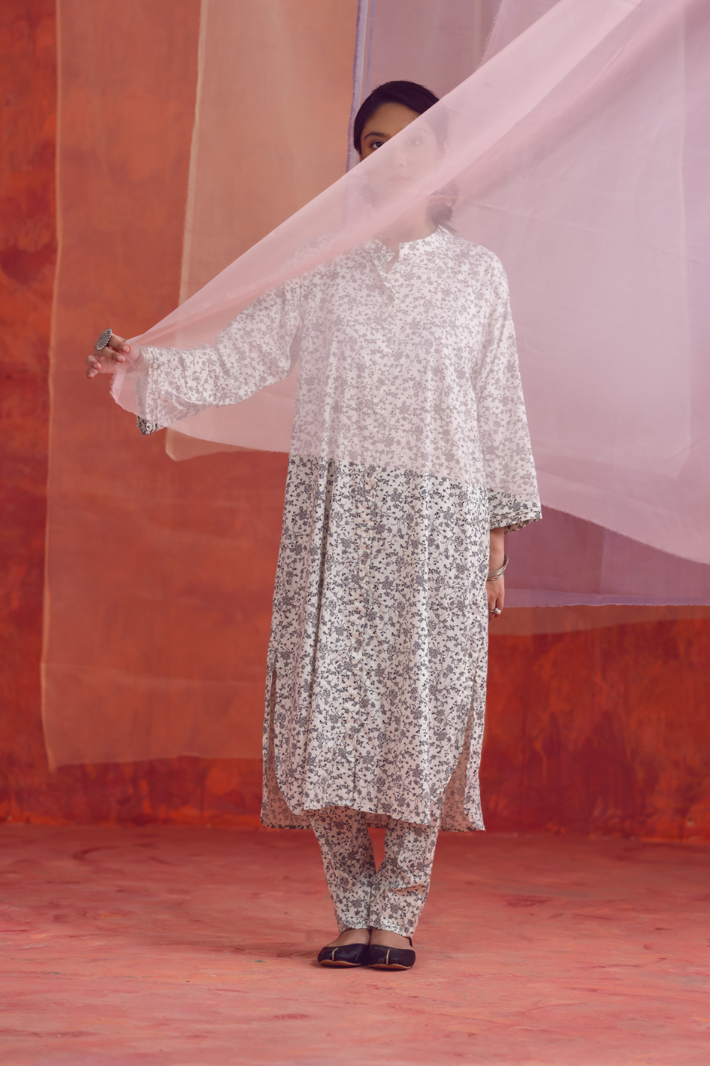 2 PC Unstitched | Printed Linen Shirt +  Trouser