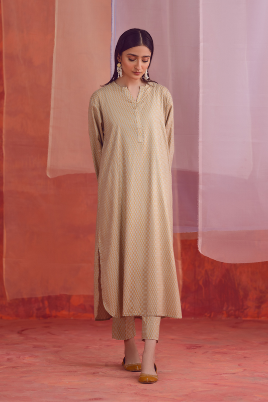 2 PC Unstitched | Printed Linen Shirt +  Trouser