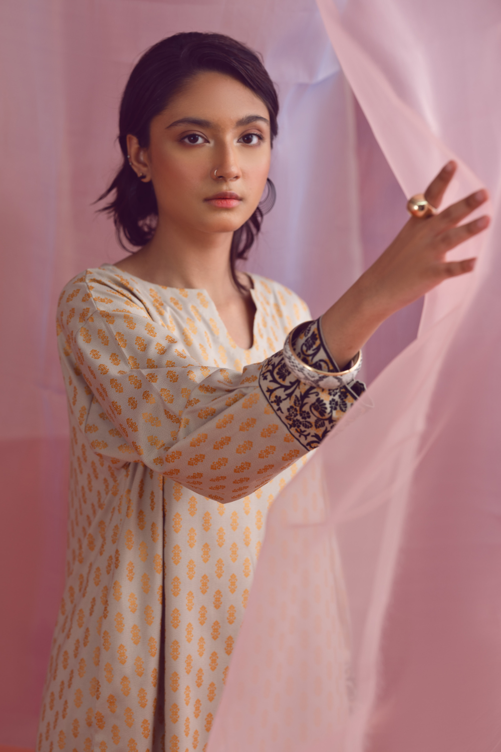 2 PC Unstitched | Printed Linen Shirt +  Trouser