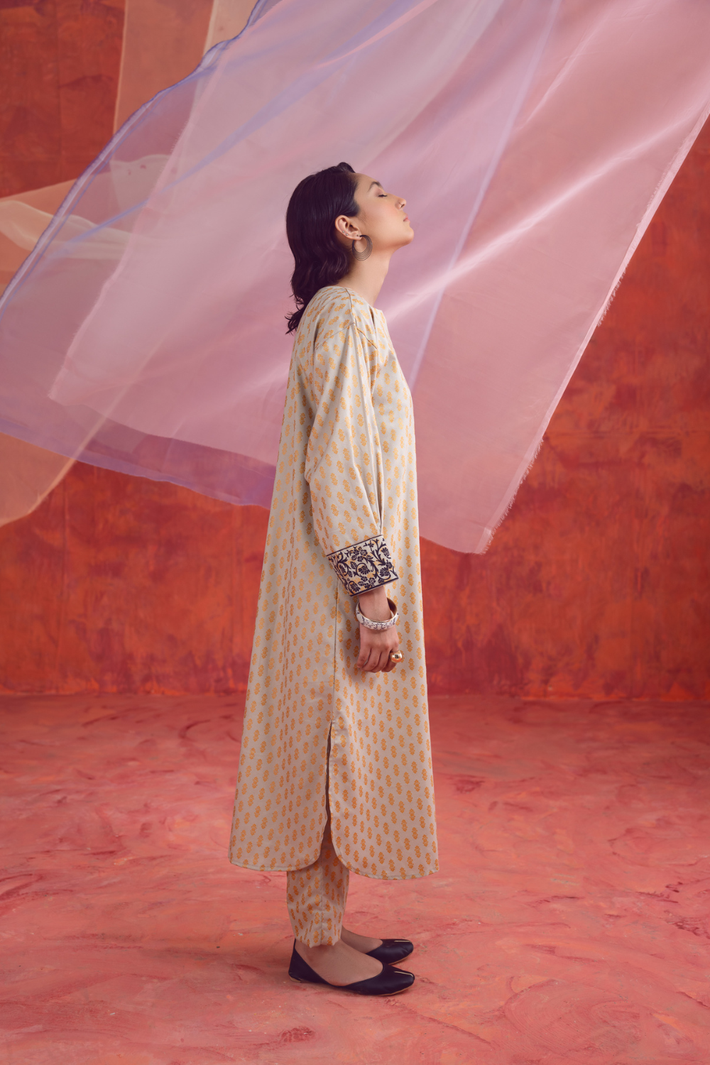 2 PC Unstitched | Printed Linen Shirt +  Trouser