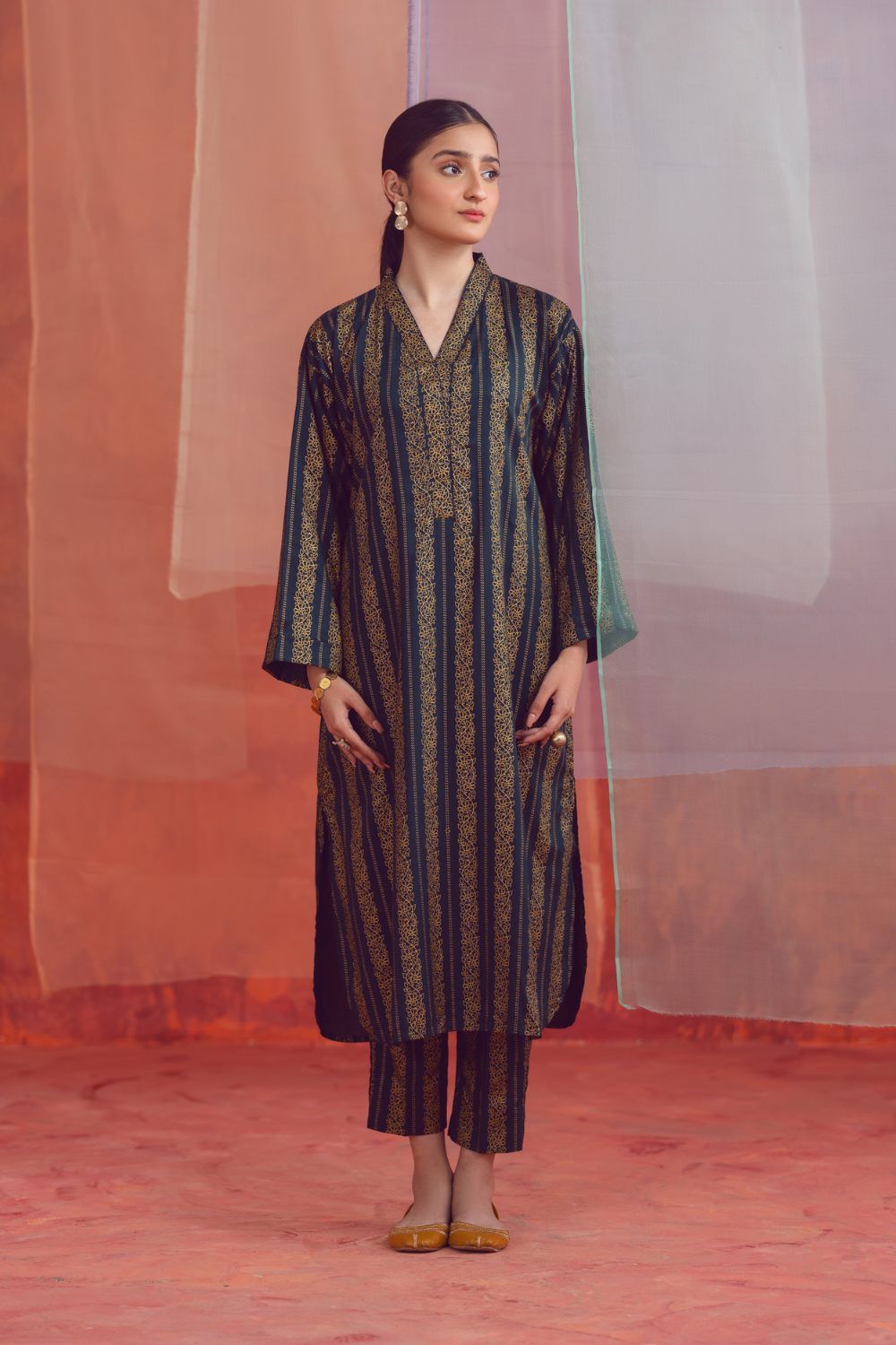 2 PC Unstitched | Printed Linen Shirt +  Trouser