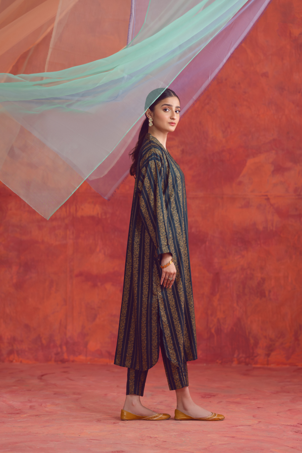 2 PC Unstitched | Printed Linen Shirt +  Trouser