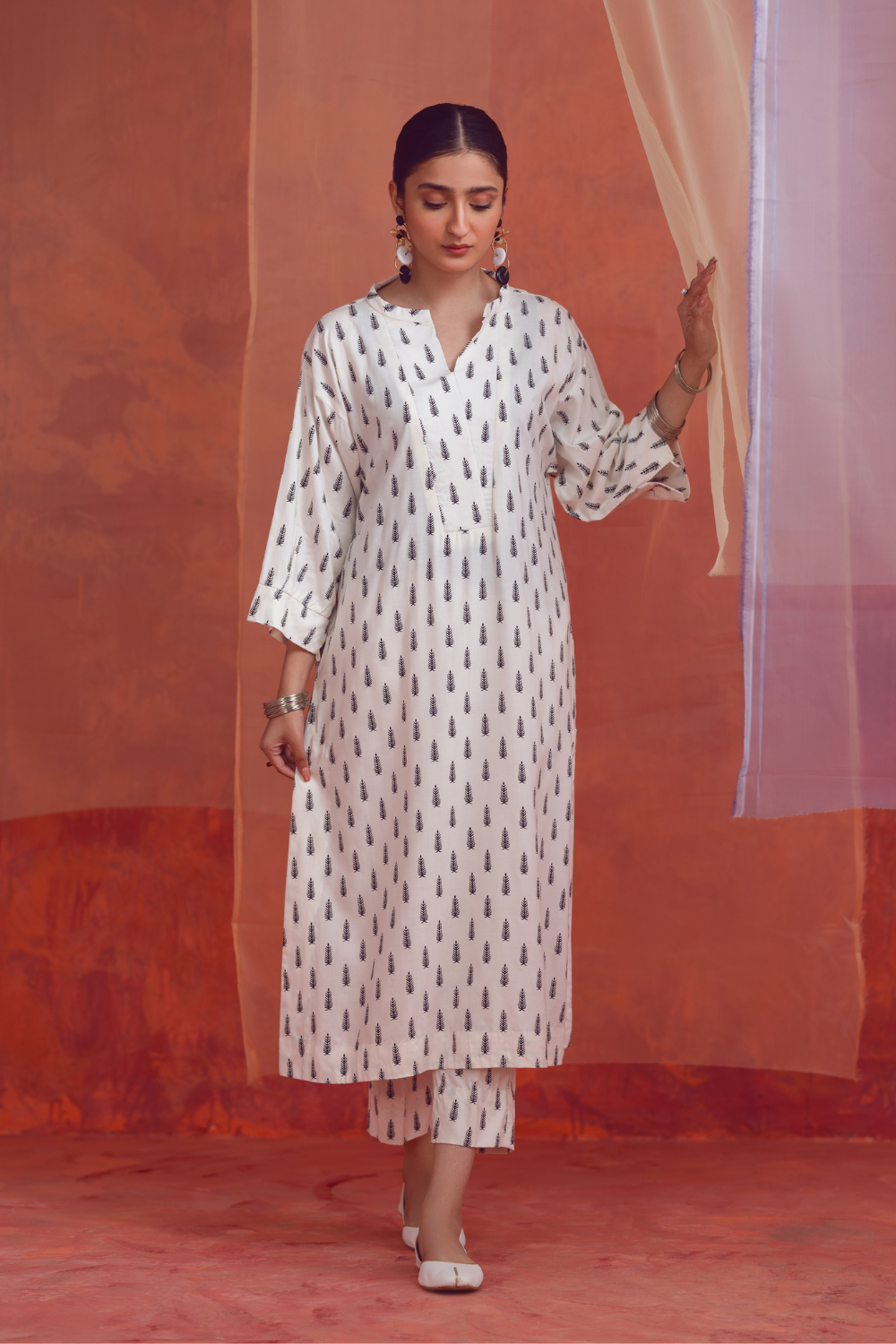 2 PC Unstitched | Printed Linen Shirt +  Trouser