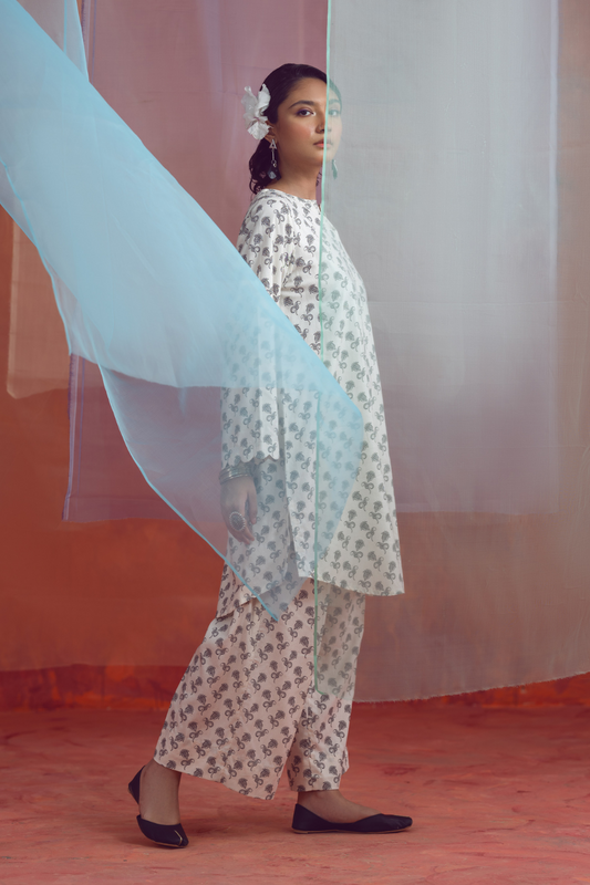 2 PC Unstitched | Printed Linen Shirt +  Trouser