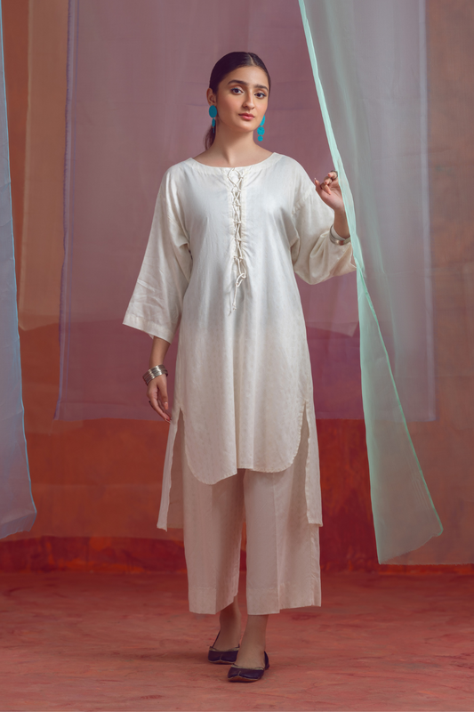 2 PC Unstitched | Printed Linen Shirt +  Trouser