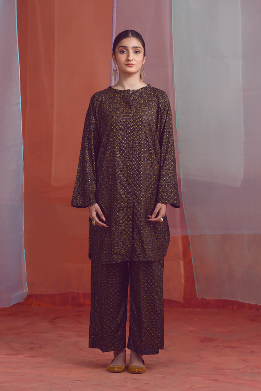 2 PC Unstitched | Printed Linen Shirt +  Trouser