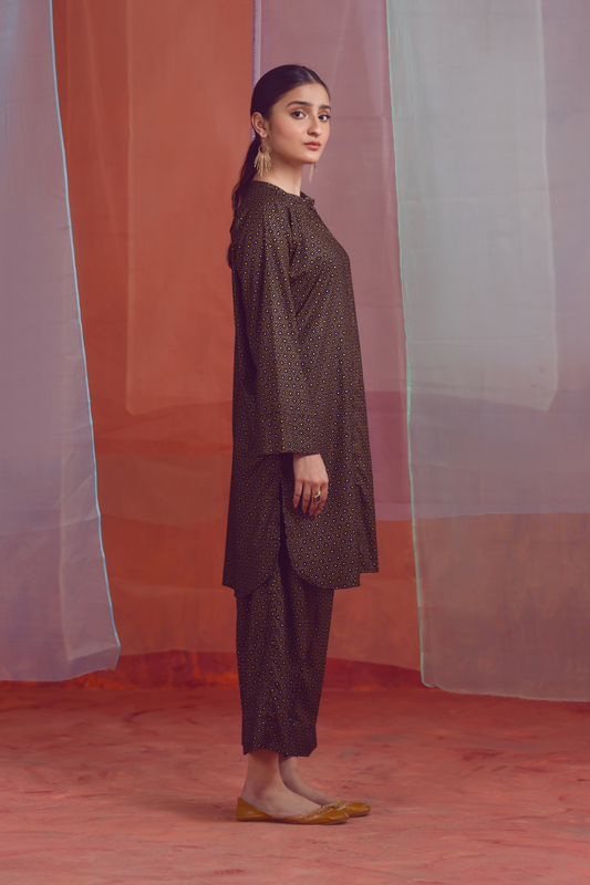2 PC Unstitched | Printed Linen Shirt +  Trouser