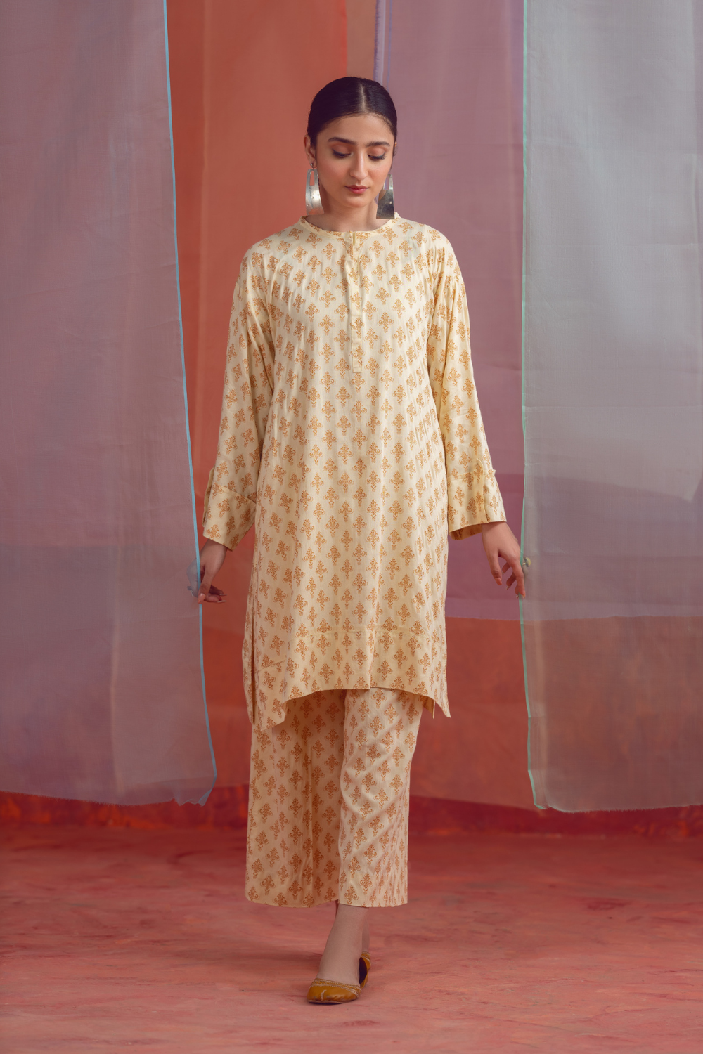 2 PC Unstitched | Printed Linen Shirt +  Trouser