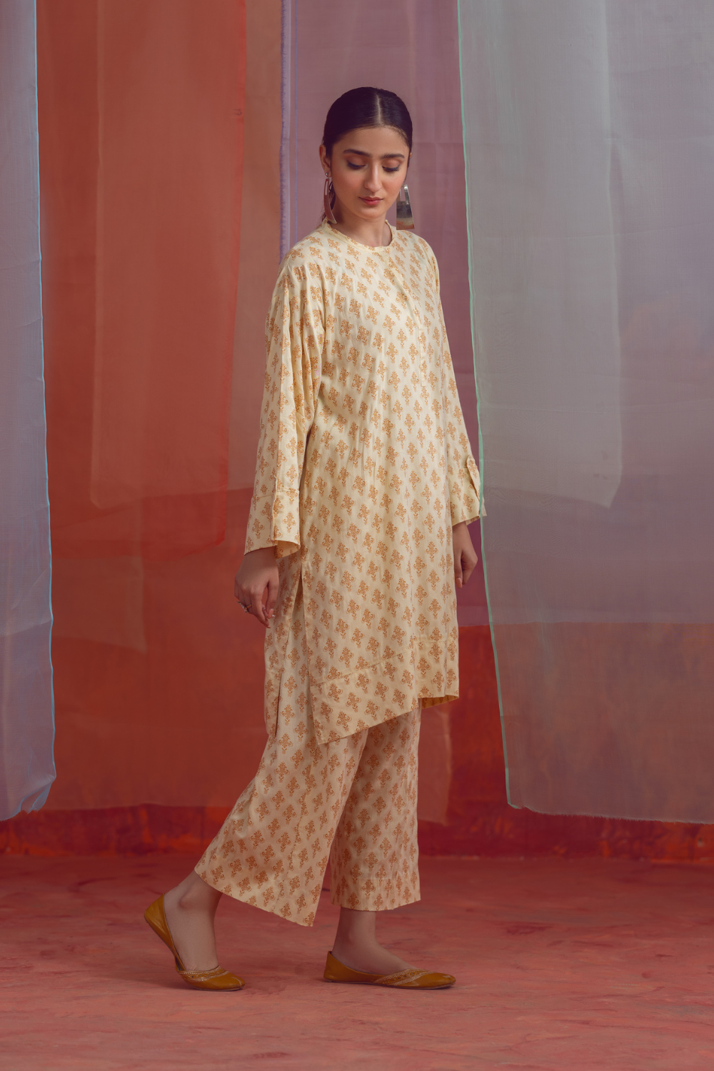 2 PC Unstitched | Printed Linen Shirt +  Trouser