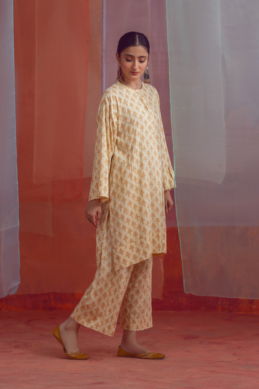 2 PC Unstitched | Printed Linen Shirt +  Trouser