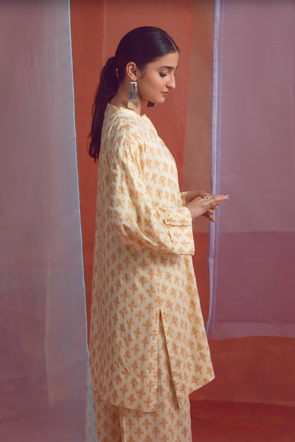 2 PC Unstitched | Printed Linen Shirt +  Trouser