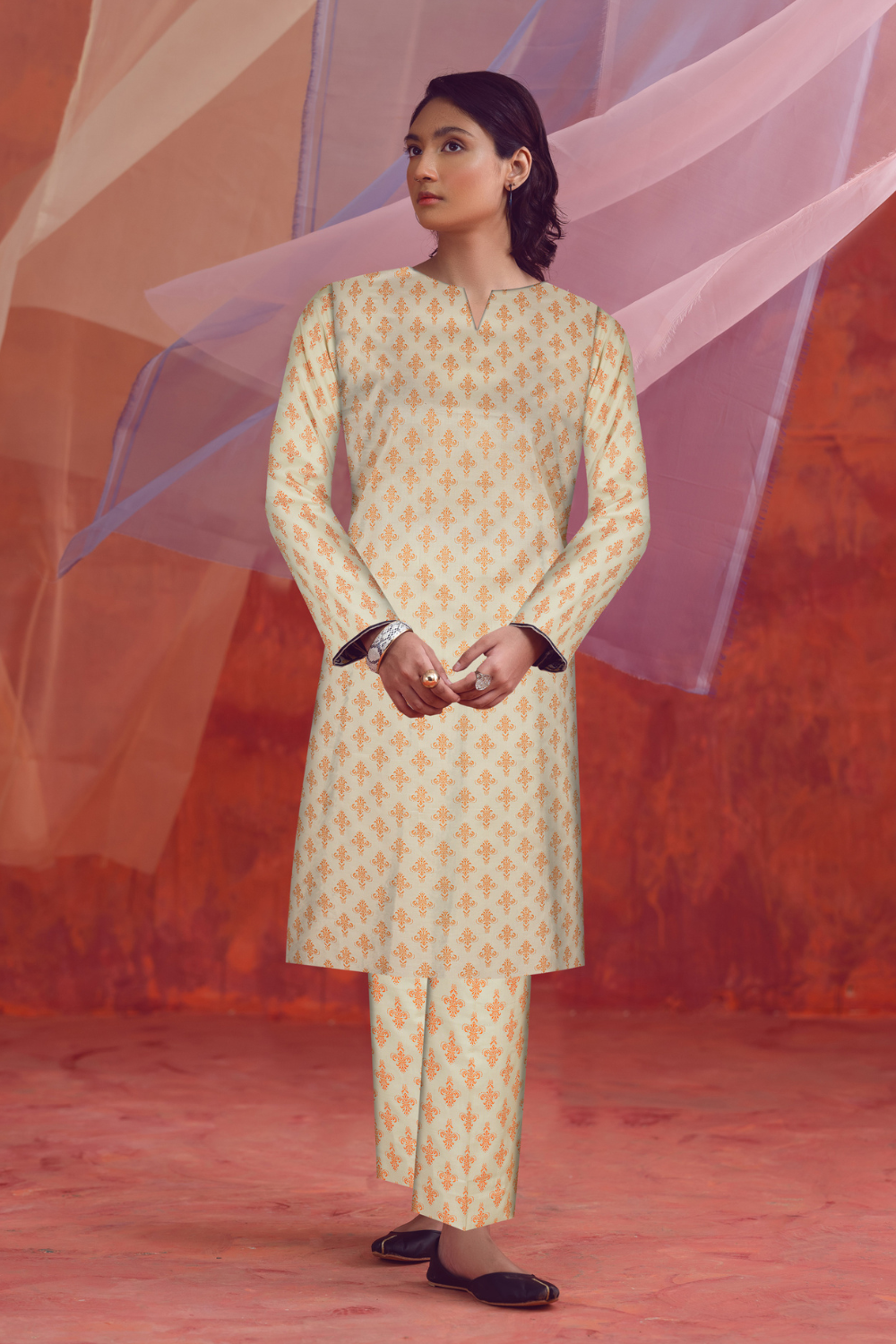 2 PC Unstitched | Printed Linen Shirt +  Trouser