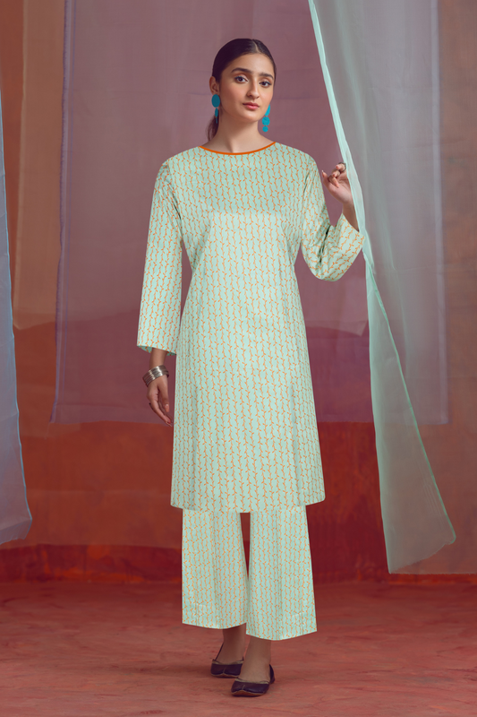 2 PC Unstitched | Printed Linen Shirt +  Trouser