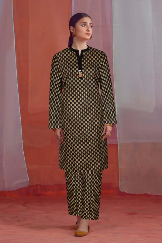 2 PC Unstitched | Printed Linen Shirt +  Trouser