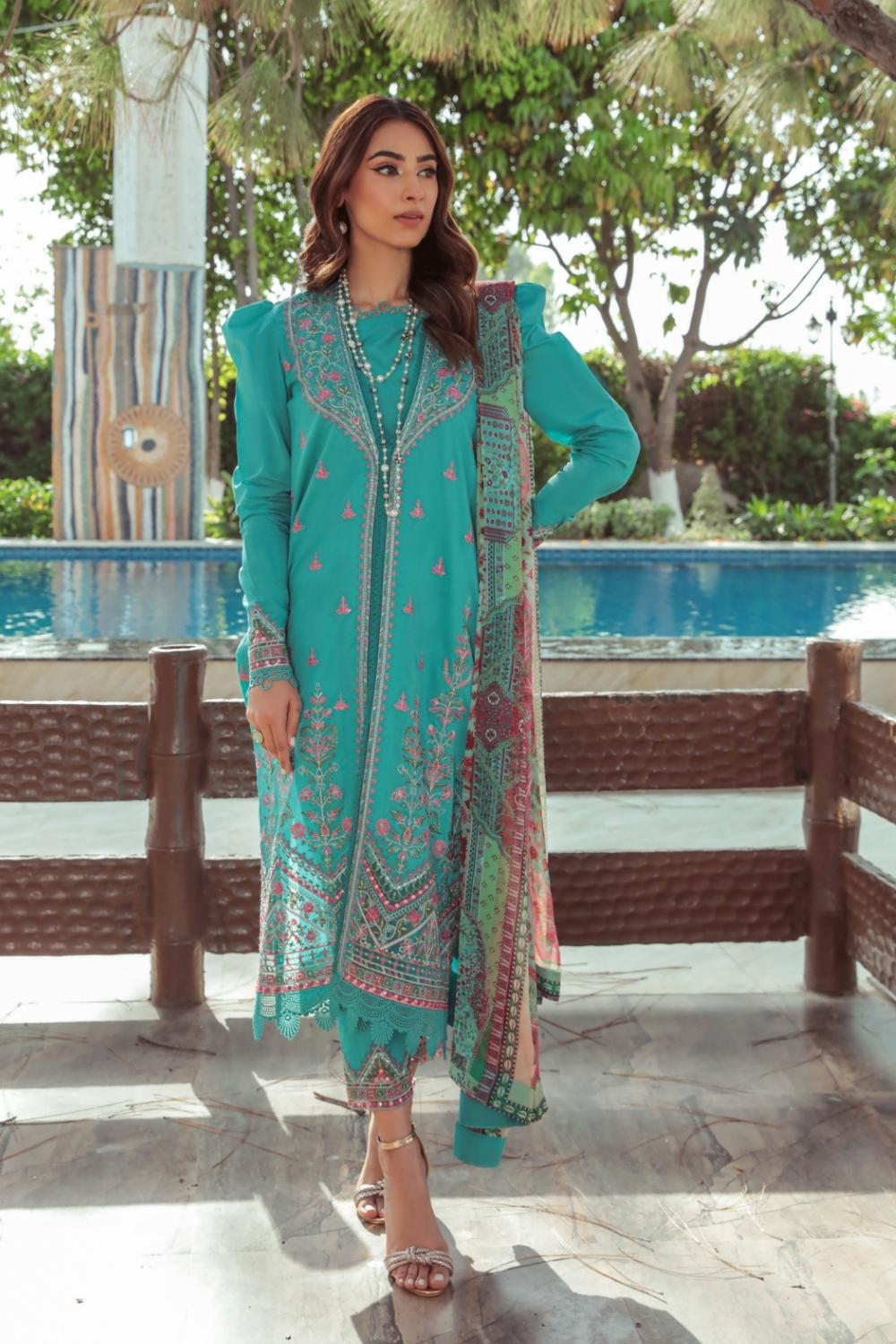 3 PC Unstitched Embroidered Suit | Chiffon Dupatta