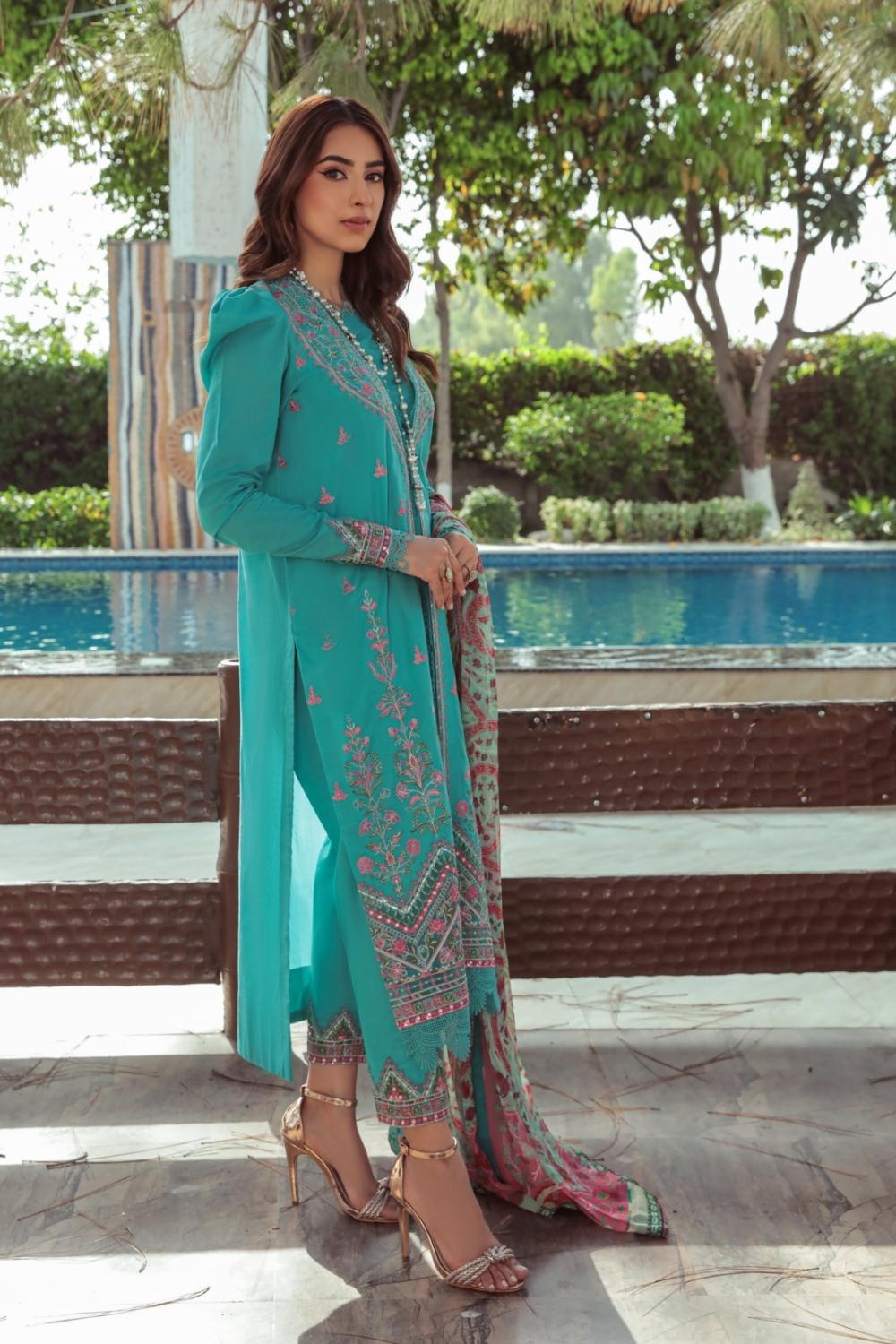 3 PC Unstitched Embroidered Suit | Chiffon Dupatta