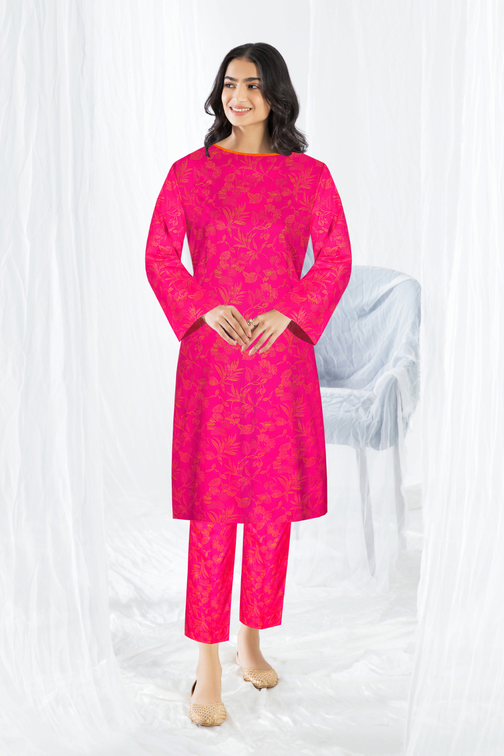 2 PC Unstitched | Printed Linen Shirt +  Trouser