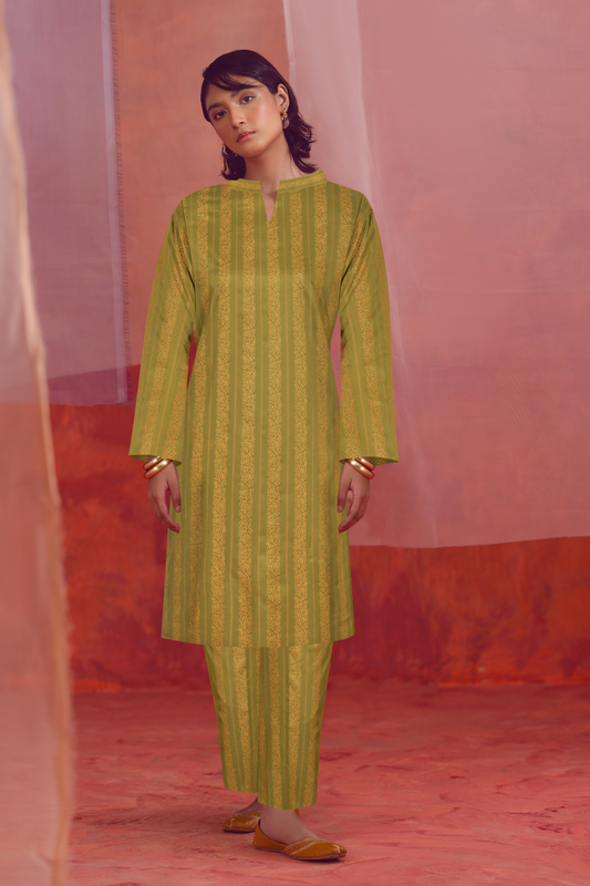 2 PC Unstitched | Printed Linen Shirt +  Trouser