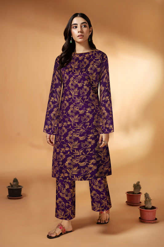 2 PC Unstitched | Printed Linen Shirt +  Trouser