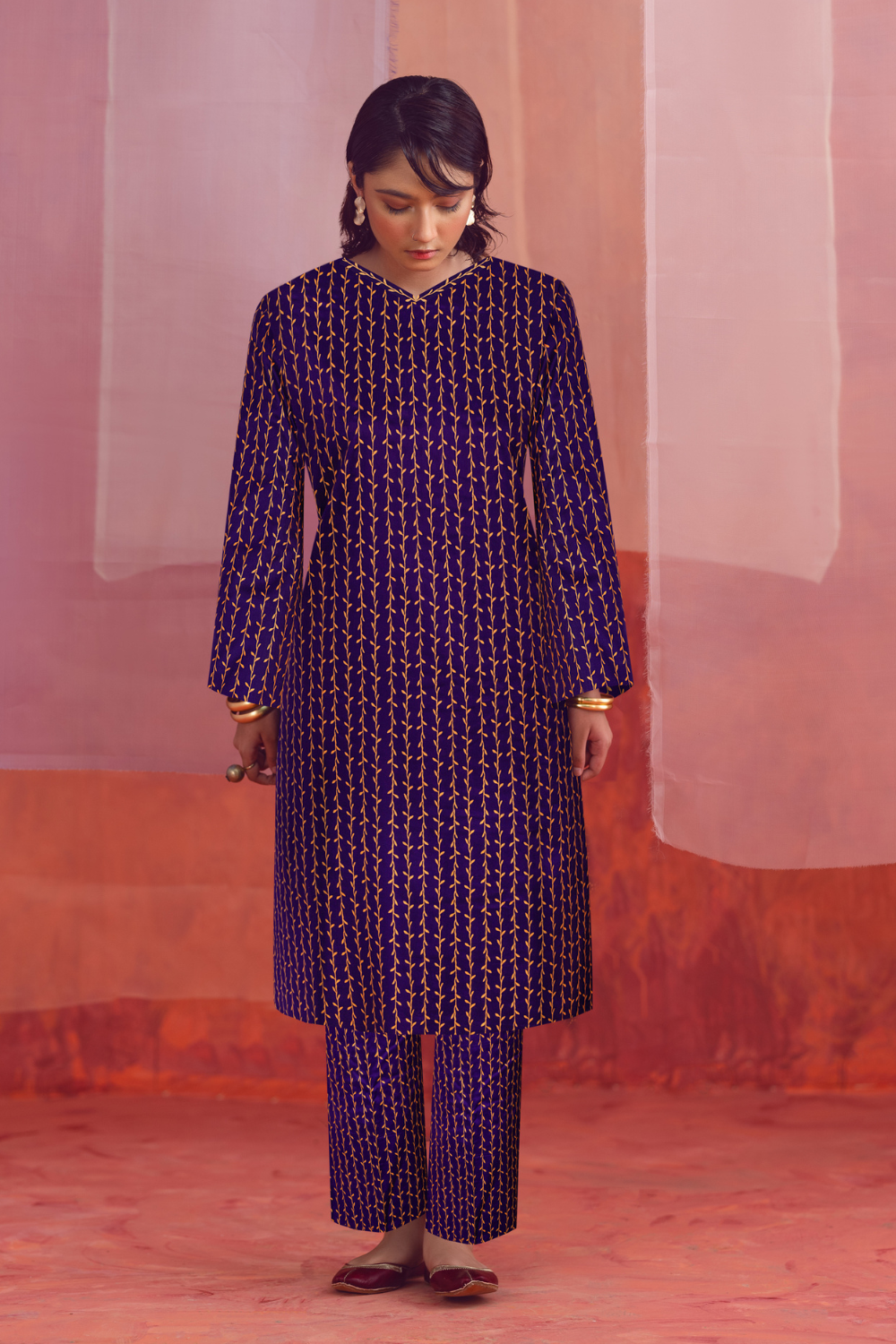 2 PC Unstitched | Printed Linen Shirt +  Trouser