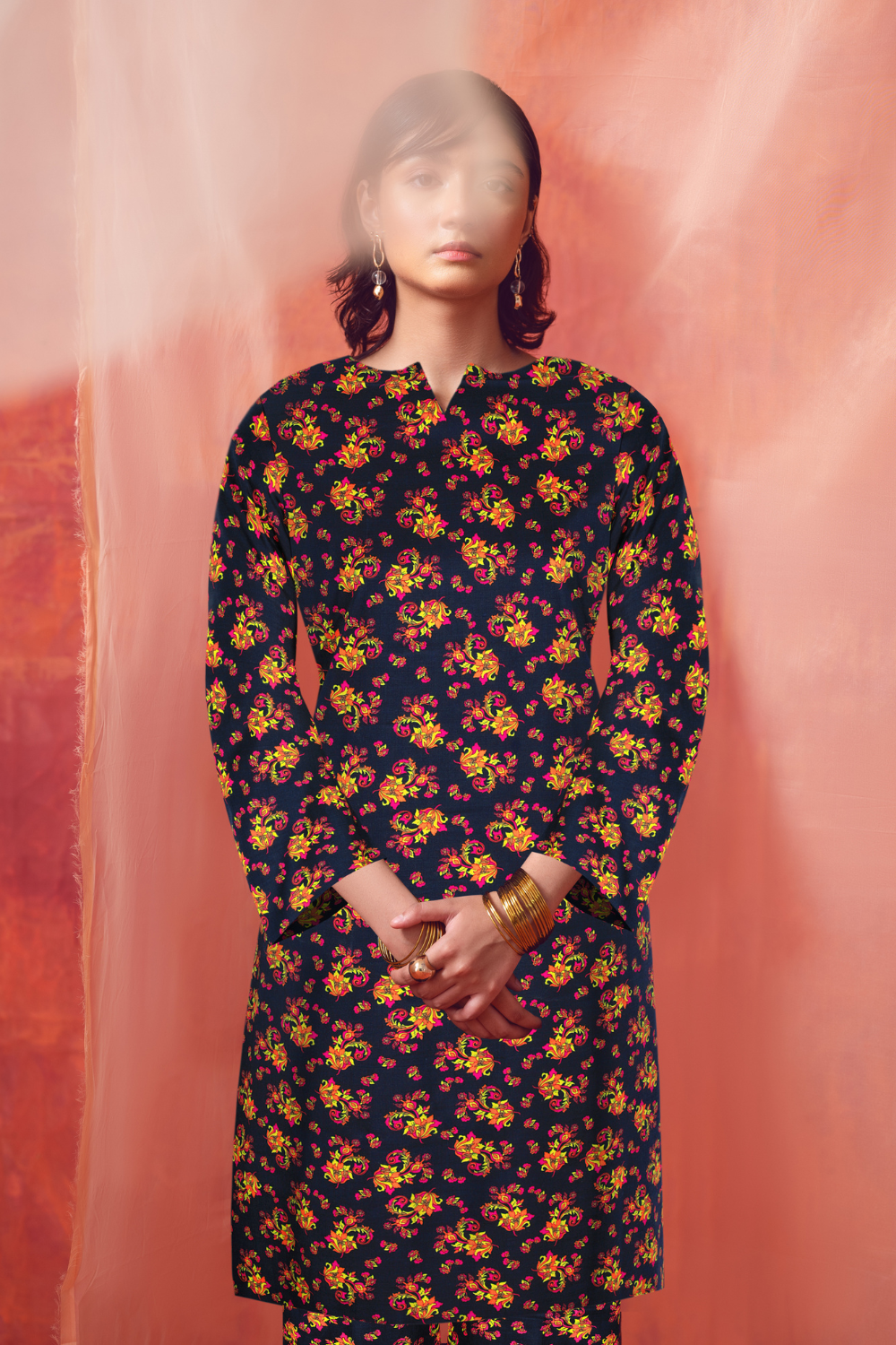 2 PC Unstitched | Printed Linen Shirt +  Trouser