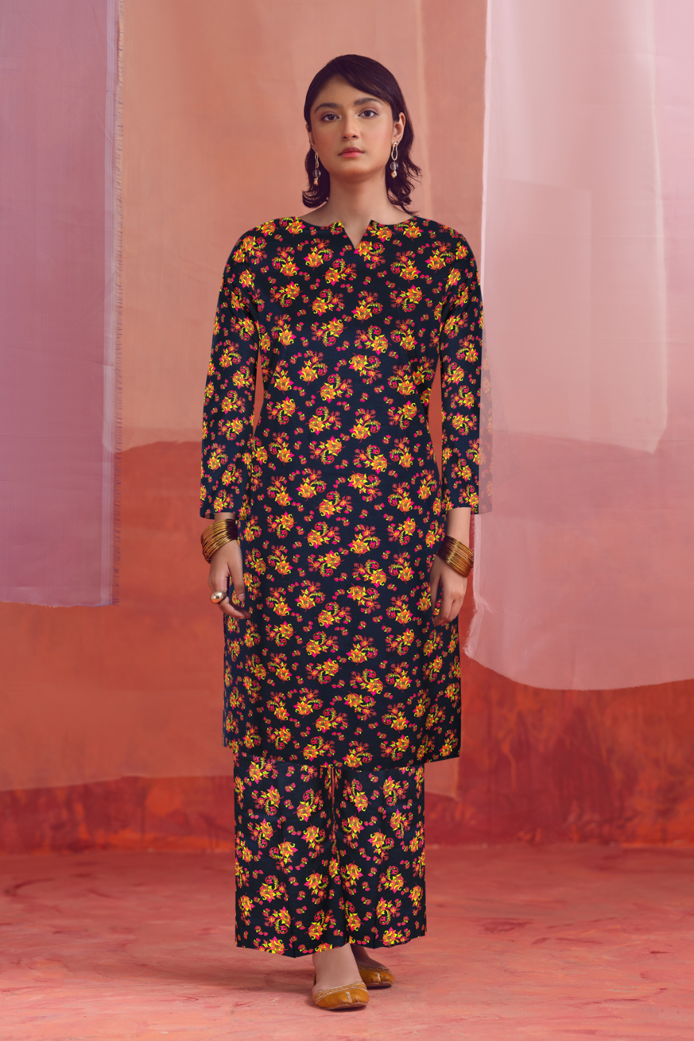 2 PC Unstitched | Printed Linen Shirt +  Trouser