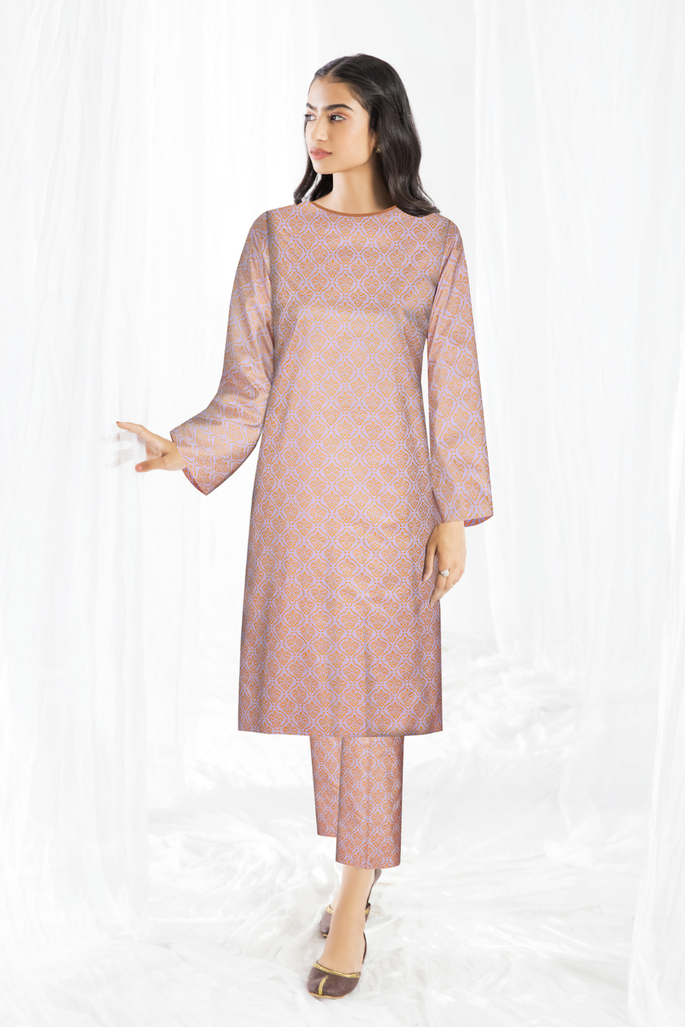 2 PC Unstitched | Printed Linen Shirt +  Trouser