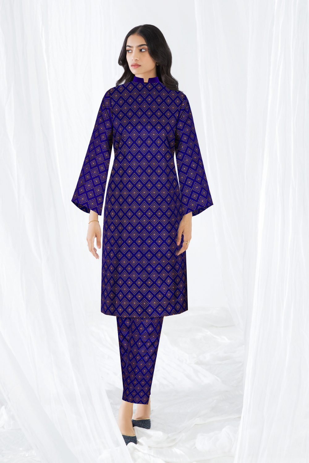 2 PC Unstitched | Printed Linen Shirt +  Trouser