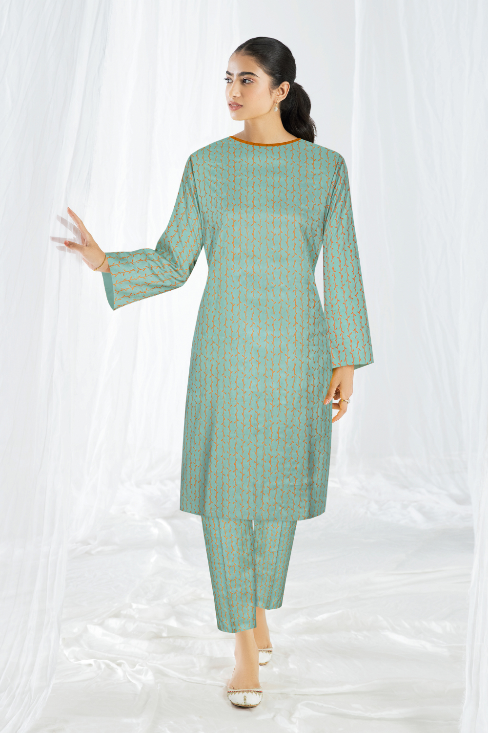 2 PC Unstitched | Printed Linen Shirt +  Trouser