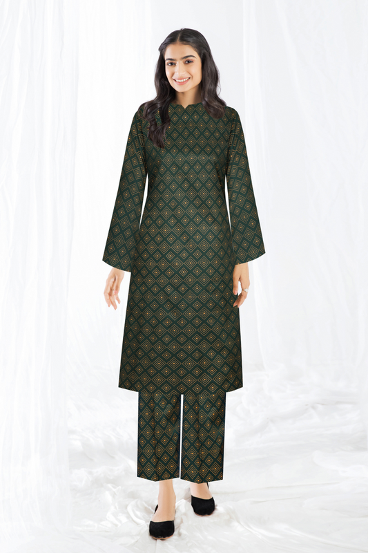 2 PC Unstitched | Printed Linen Shirt +  Trouser