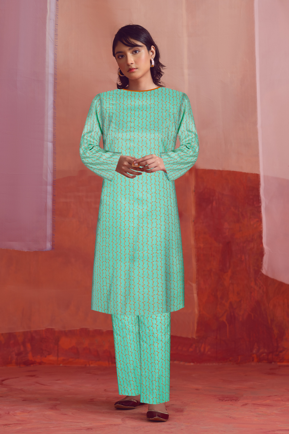 2 PC Unstitched | Printed Linen Shirt +  Trouser