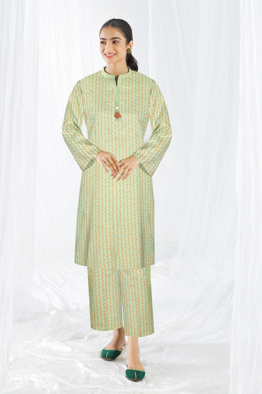 2 PC Unstitched | Printed Linen Shirt +  Trouser