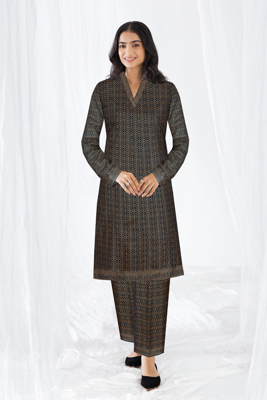 2 PC Unstitched | Printed Linen Shirt +  Trouser