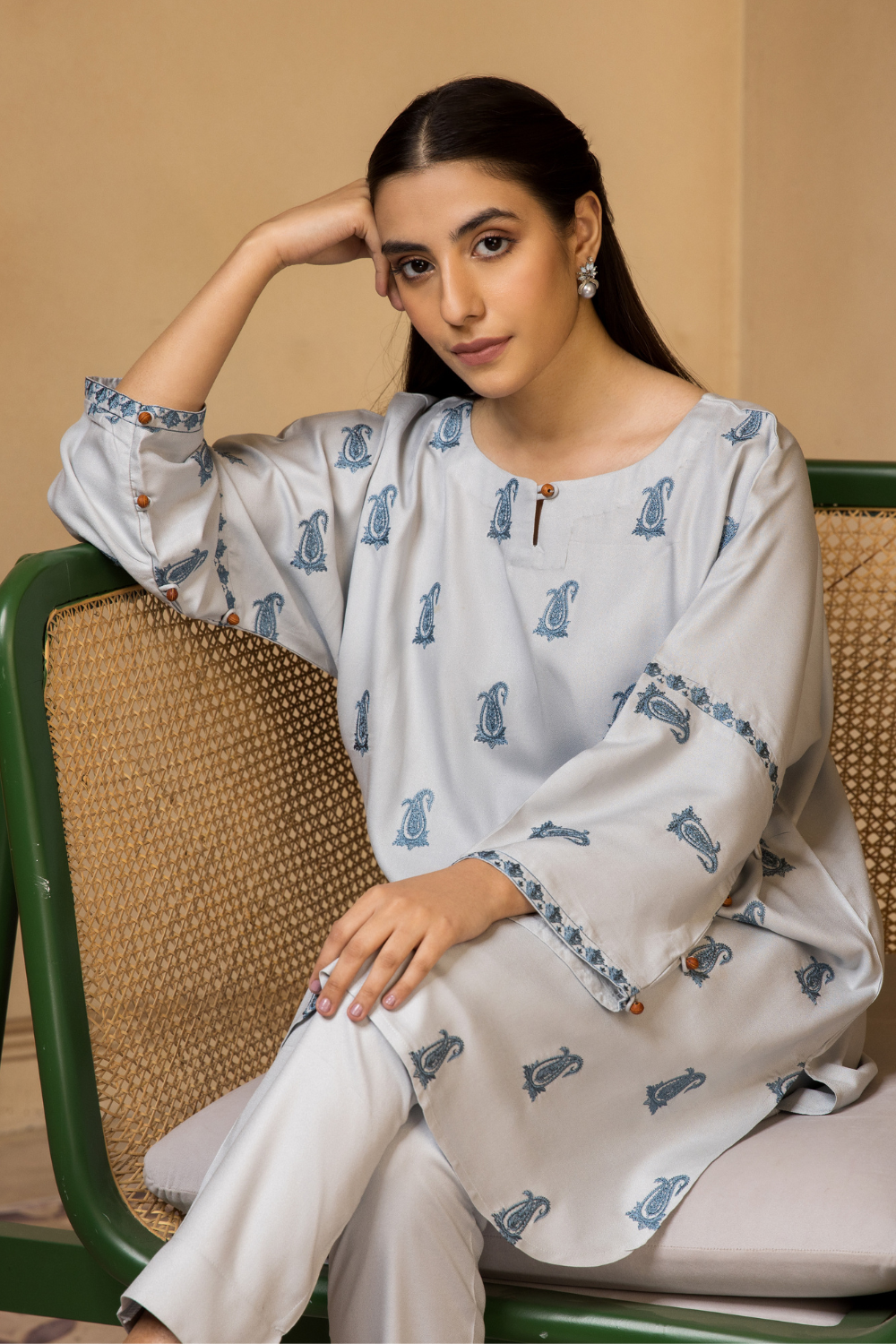 1 PC Stitched | Crepe Embroidered Shirt