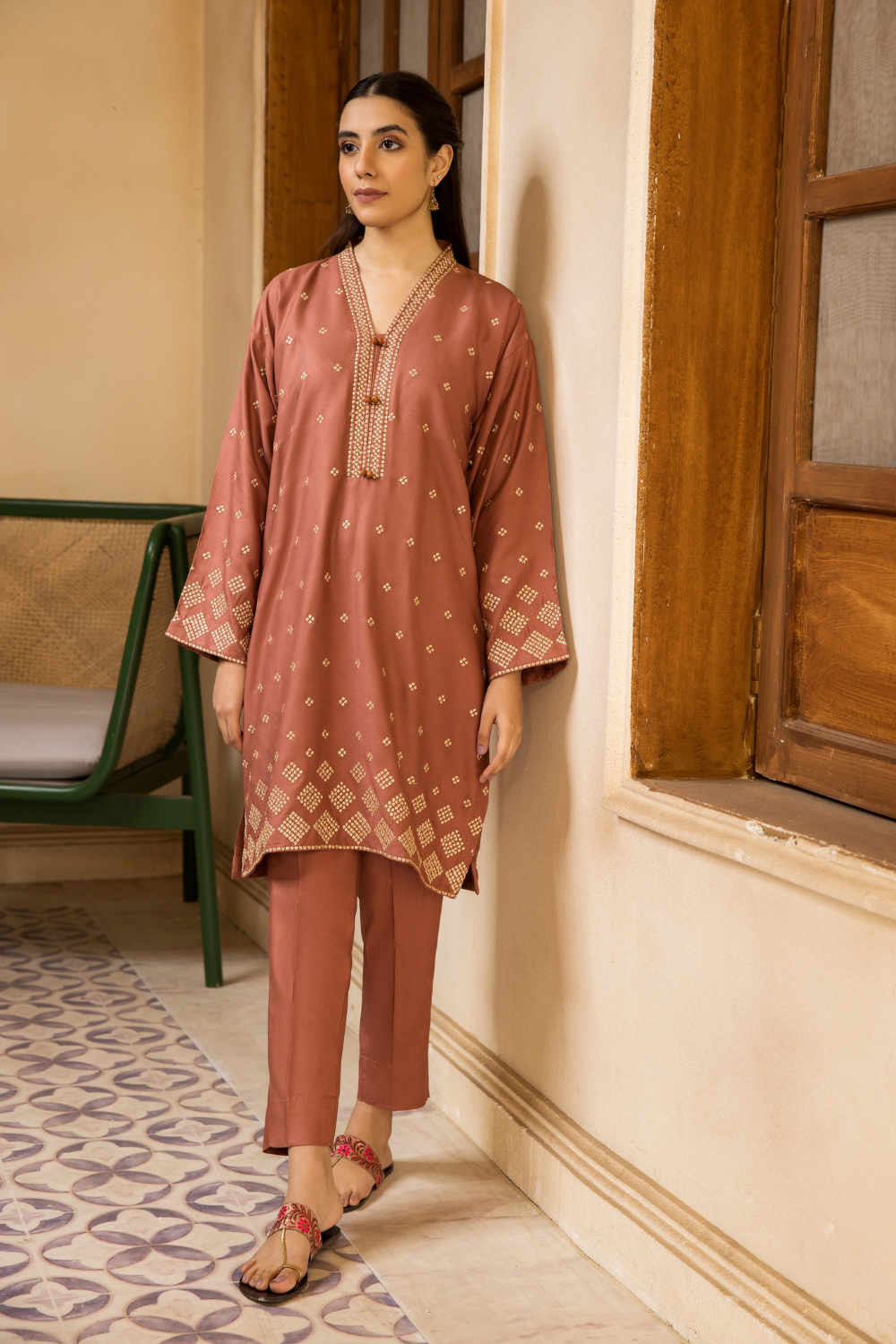 2 PC Stitched | Crepe Embroidered Shirt + Trouser