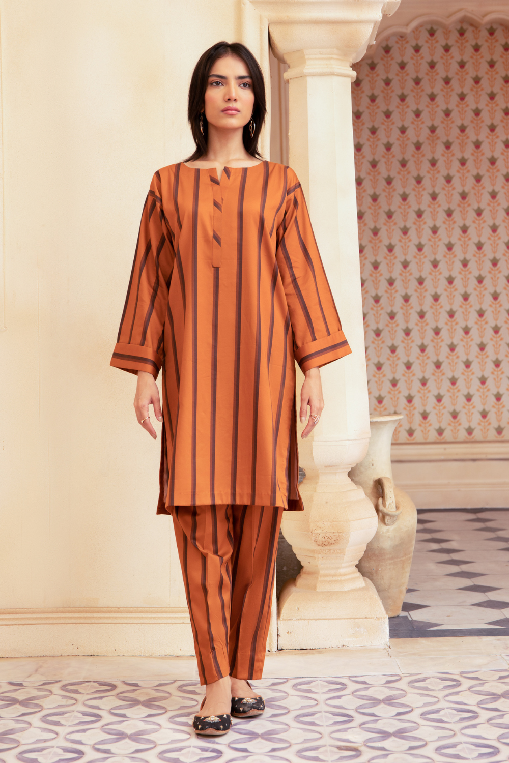 2 PC Stitched | Cotton Satin Digital Shirt + Trouser