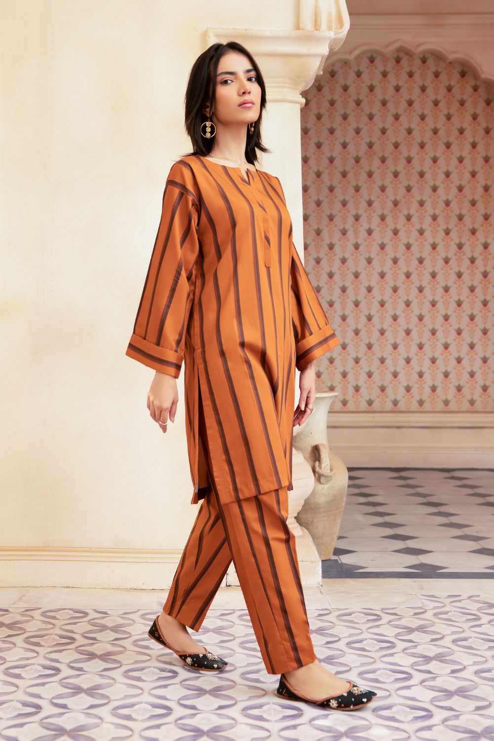 2 PC Stitched | Cotton Satin Digital Shirt + Trouser