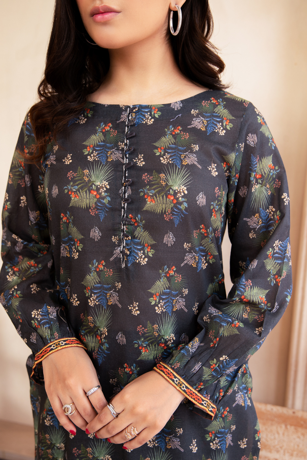 2 PC Stitched | Cotton Satin Printed Shirt + Shalwar