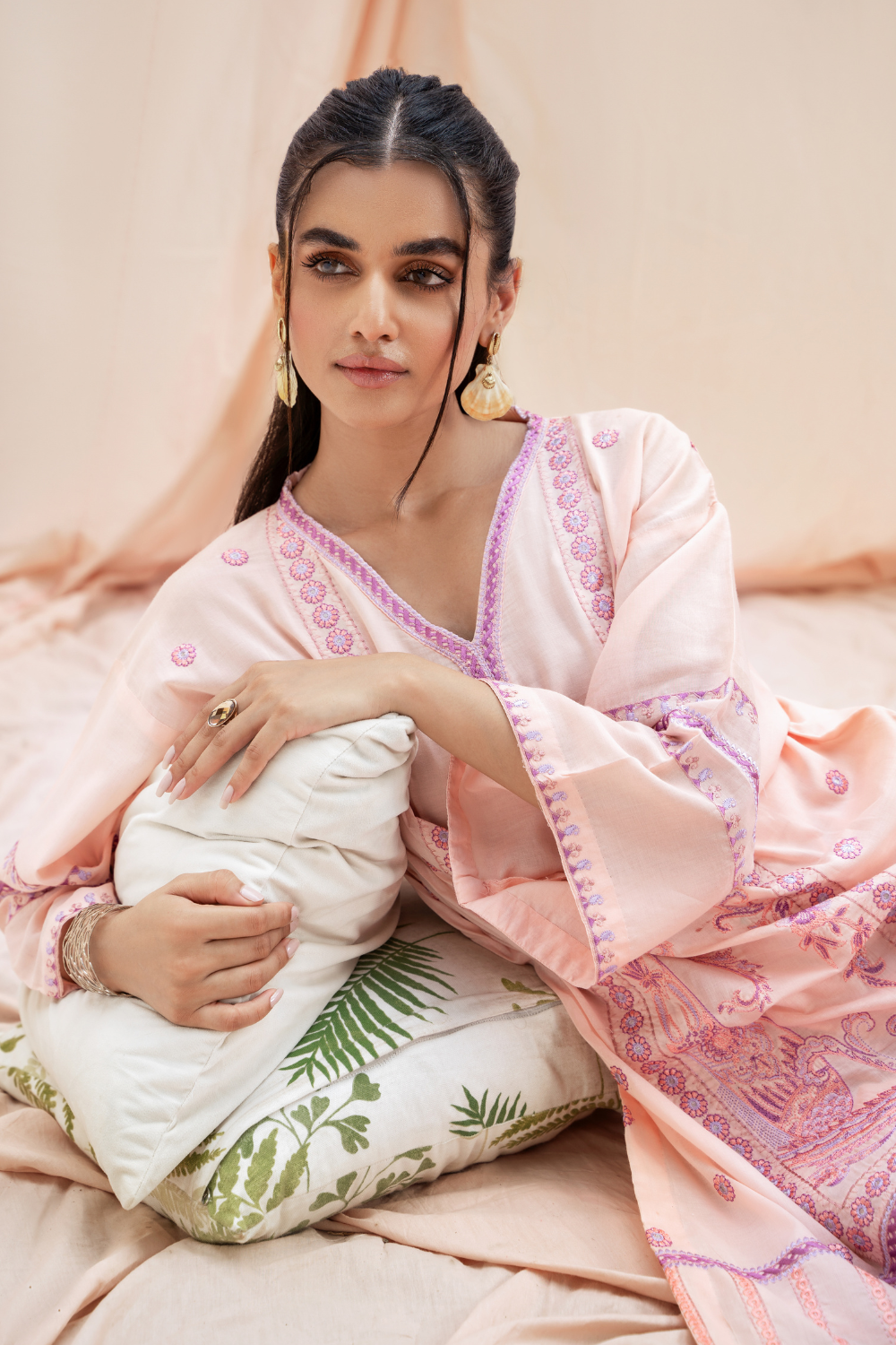 1 PC Stitched | Pima Embroidered Lawn Shirt