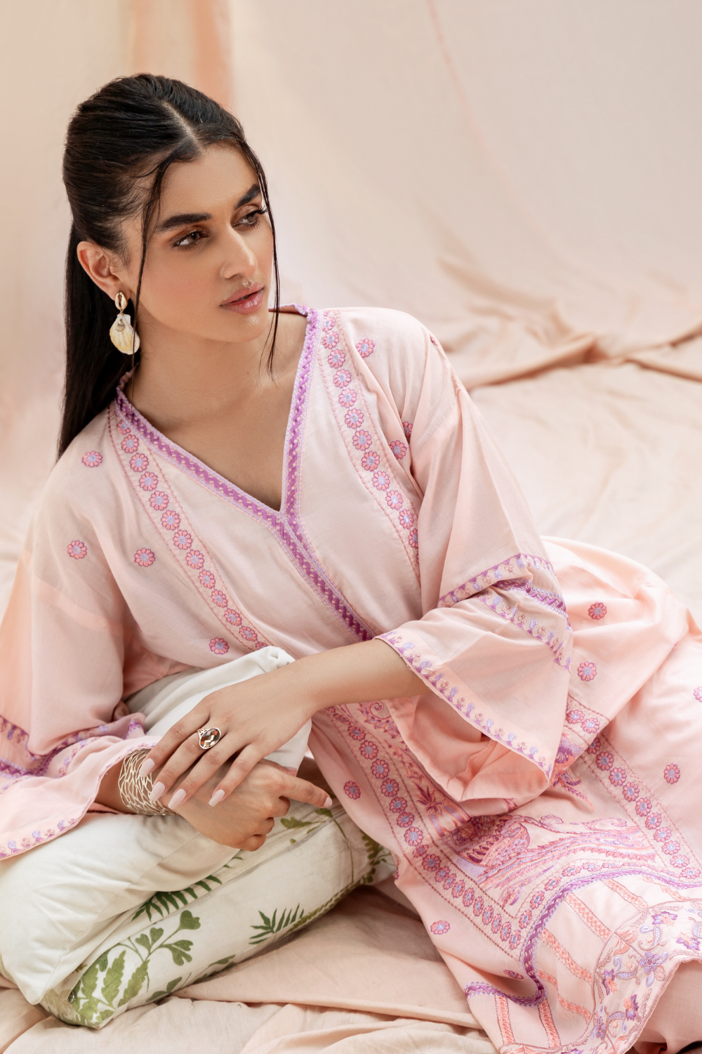 1 PC Stitched | Pima Embroidered Lawn Shirt